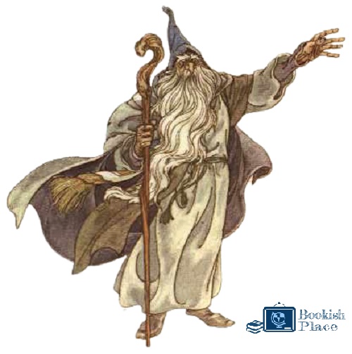 The Hobbit Book character, the wizard Gandalf casts a spell